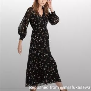 Madewell Black Maxi Floral Dress